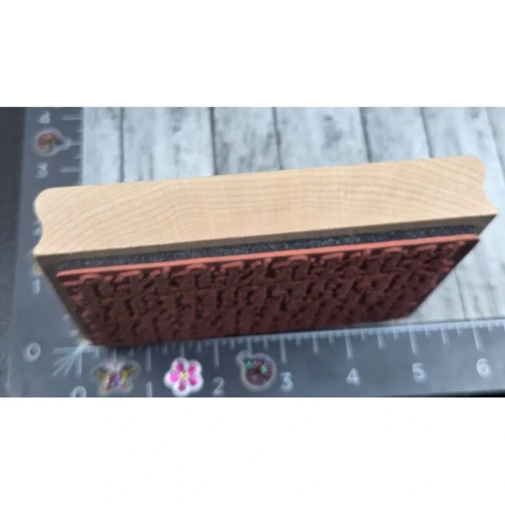 Inkadinkado Friendship Is Sharing Background 6696 Rubber Stamp Wood #D19